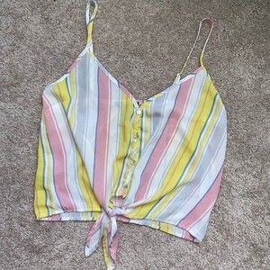 ( 2 for $6) Pastel Striped Crop Top.